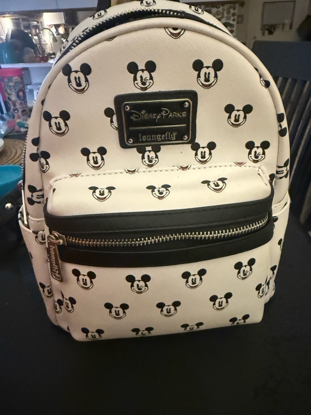 Loungefly White & Black Mickey Mouse Mini Backpack